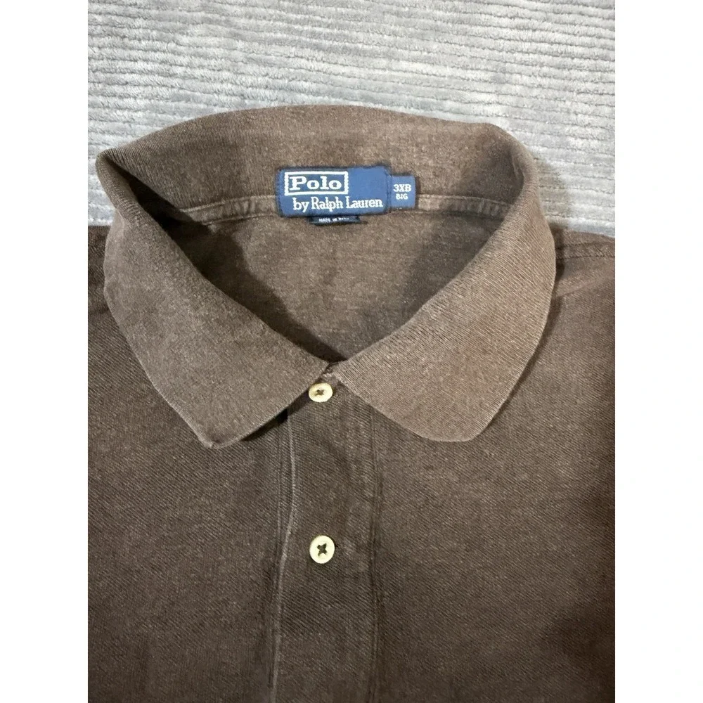Vintage Ralph Lauren Polo Shirt 3xl Brown Preppy Golf Rugby Golfer 100% Cotton